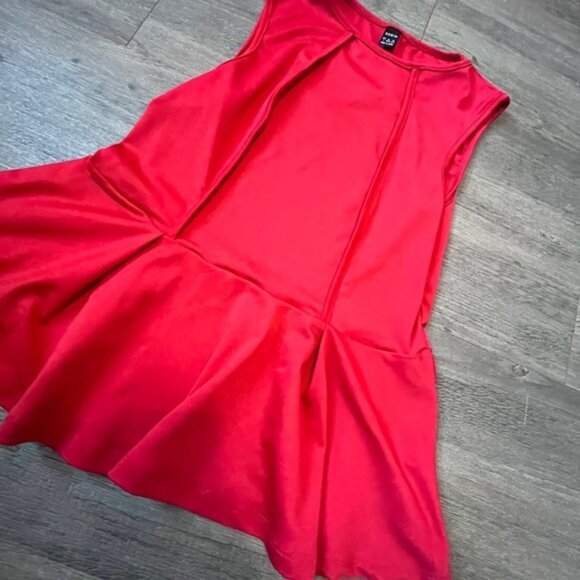 SHEIN red peplum top size large - Picture 2 of 5